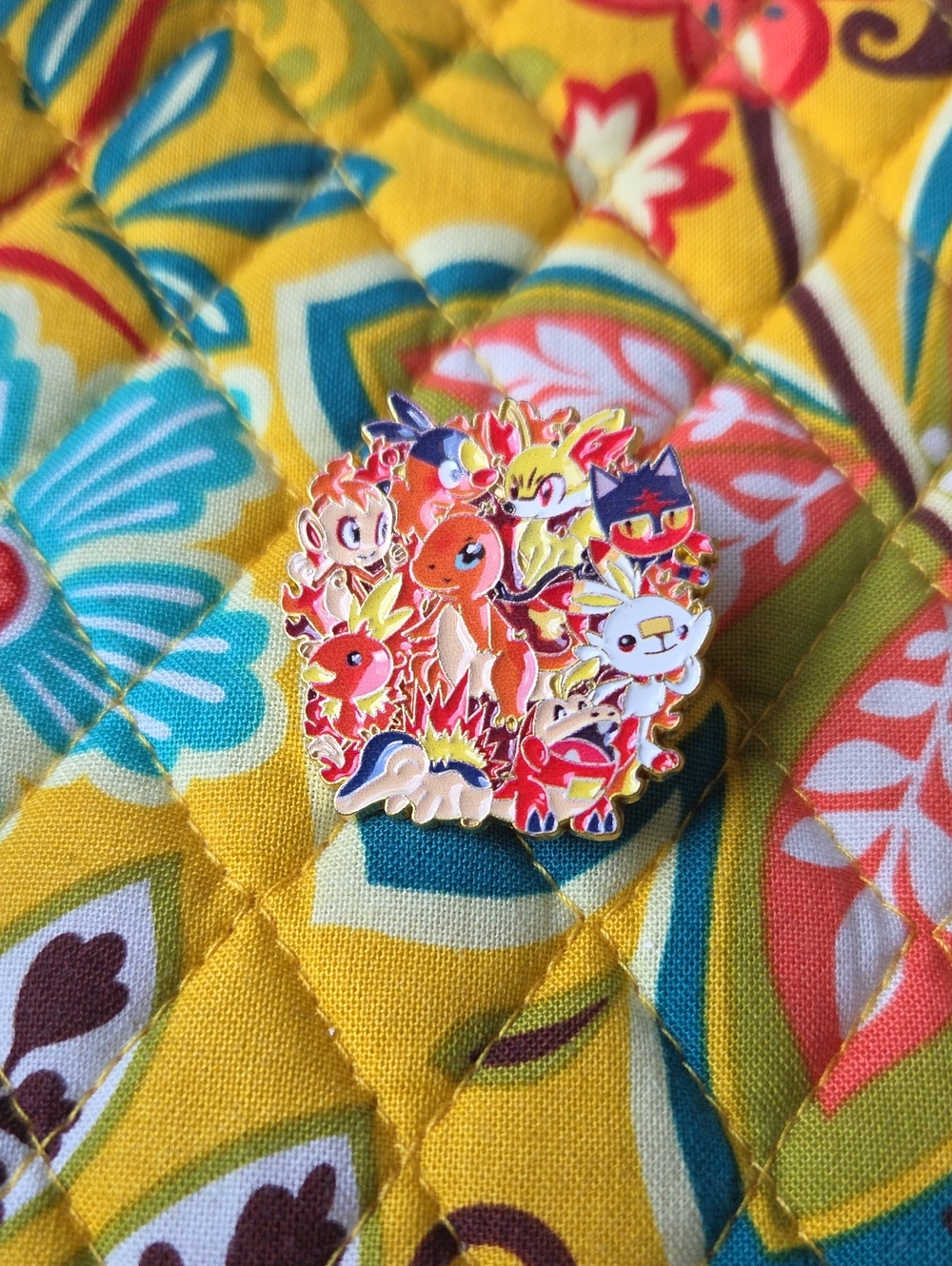Fire-Type Enamel Pin - Bright Orange Collectible Pin